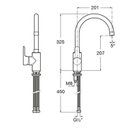 Ver imagem 2 de Kit com 3 Monocomando para Cozinha de Mesa Bica Alta com Arejador Articulado L20 Celite