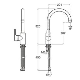 Kit com 3 Monocomando para Cozinha de Mesa Bica Alta com Arejador Articulado L20 - 2