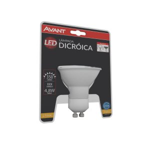 kit Lâmpada Dicroica Led 4,8w Gu10 MR16 Luz Quente Bivolt Avant Dicroica Led 278280375 5 Lâmpadas