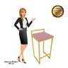 Kit 02 Banquetas Lavínia Suede Base Dourado Rose - 7