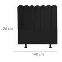 Ver imagem 3 de Cabeceira Nuvem Cama Box Casal 140 cm Alanis Suede Preto