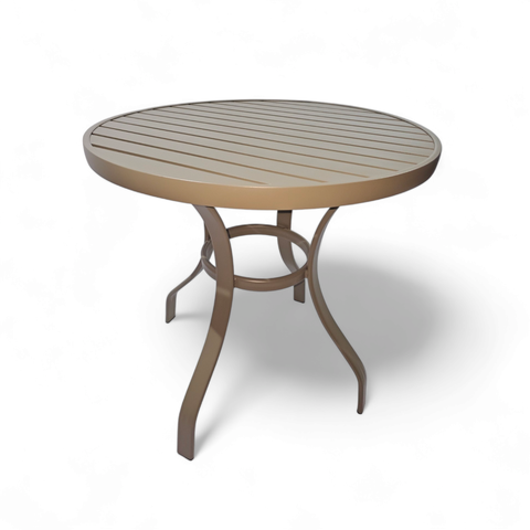 Mesa de Alumínio Antonella p/ Área Gourmet Redonda 1,20m:Champanhe