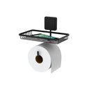 Ver imagem 3 de Suporte para Papel Higiênico com Porta Objetos Future 188pt - Preto Fosco