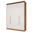 Ver imagem 3 de Guarda-Roupa Solteiro 4 Portas 159cm 100% MDF Lumiar Espresso Móveis Bege/Cinamomo/Grafiatto