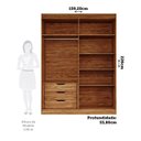 Ver imagem 4 de Guarda-Roupa Solteiro 4 Portas 159cm 100% MDF Lumiar Espresso Móveis Bege/Cinamomo/Grafiatto