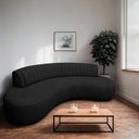 Ver imagem 1 de Sofá Orgânico 03 Lugares Sala Estar Celeste 160cm Bouclé Preto