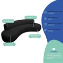 Ver imagem 4 de Sofá Orgânico 03 Lugares Sala Estar Celeste 160cm Bouclé Preto