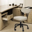 Ver imagem 3 de Cadeira para Escritório Decorativa Linho Giratória Fit