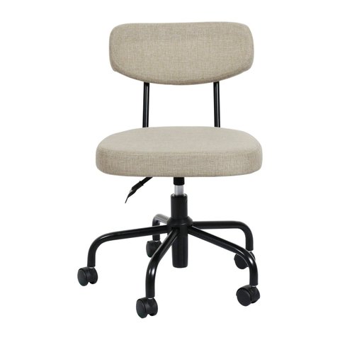 Cadeira para Escritório Decorativa Linho Giratória Fit Bege