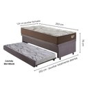 Ver imagem 2 de Bicama Box Baú Viúva com Suede Cinza 120x203 com Colchão Relax Adorabile Molas Ensacadas Ecoflex