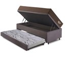 Ver imagem 4 de Bicama Box Baú Viúva com Suede Cinza 120x203 com Colchão Relax Adorabile Molas Ensacadas Ecoflex