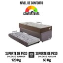 Ver imagem 7 de Bicama Box Baú Viúva com Suede Cinza 120x203 com Colchão Relax Adorabile Molas Ensacadas Ecoflex