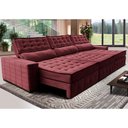 Ver imagem 1 de Sofá Retrátil e Reclinável 3,55m Cama inBox Big Puffer com SoftGel D40 Velupluma Vinho