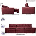 Ver imagem 2 de Sofá Retrátil e Reclinável 3,55m Cama inBox Big Puffer com SoftGel D40 Velupluma Vinho