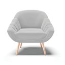 Ver imagem 3 de Poltrona Giovana Suede Cinza Pés Palito Natural - D’Rossi