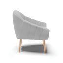 Ver imagem 4 de Poltrona Giovana Suede Cinza Pés Palito Natural - D’Rossi