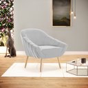 Ver imagem 2 de Poltrona Giovana Suede Cinza Pés Palito Natural - D’Rossi