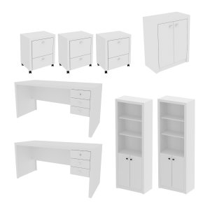 Conjunto para Escritório Branco 8 Peças Tecnomobili