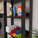 Ver imagem 5 de Armário para Lavanderia Aberto com 3 Prateleiras - Preto
