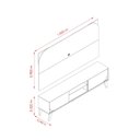 Ver imagem 4 de Rack com Painel para TV até 65 Polegadas 182cmx150,5cm Duna Bege Cumaru/Opala