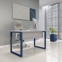 Ver imagem 1 de Mesa Madeira X M120/60P25TUB 120cm Industrial Cinza e Azul Delrei