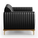 Ver mais imagens de Kit Sofá 3 Lugares 180cm com 2 Poltronas Molino Pés D'ouro D02 Couríssimo Preto B-159 - Lyam