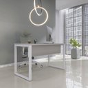 Ver imagem 1 de Mesa Madeira 120 x 60 M120/60P25TUB 120cm Industrial Cinza e Branco