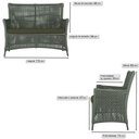 Ver imagem 2 de Jogo Sofá e 2 Poltronas de Área Igapó Alumínio Pintura Preta Corda Náutica Estofado 13 Trama