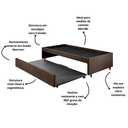 Ver imagem 5 de Bicama Box para Dois Colchões Solteiro 88x188 Suede