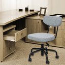 Ver imagem 3 de Cadeira para Escritório Decorativa Linho Giratória Fit Cinza