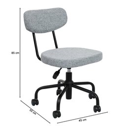 Cadeira para Escritório Decorativa Linho Giratória Fit - 4