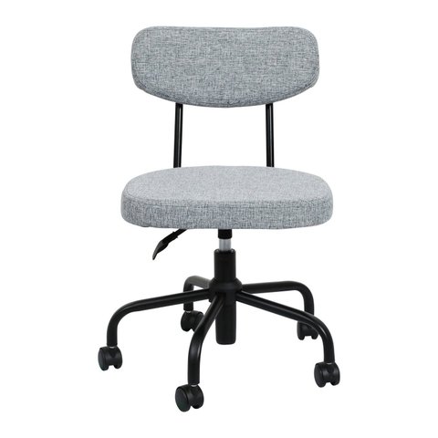Cadeira para Escritório Decorativa Linho Giratória Fit Cinza