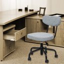 Ver imagem 3 de Cadeira para Escritório Decorativa Linho Giratória Fit