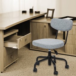 Cadeira para Escritório Decorativa Linho Giratória Fit - 3