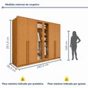 Ver imagem 3 de Guarda Roupa Casal 6 Portas Vidro Refleta e 6 Gavetas MDF Imperiale Premium