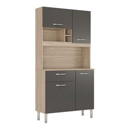 Kit para Cozinha Compacta Malta Avena Grafito - Demóbile - 2