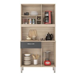 Kit para Cozinha Compacta Malta Avena Grafito - Demóbile - 3