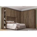 Ver imagem 3 de Módulo de Quarto Casal Armário Cantoneira Rizon c/ 4 Prateleiras Freijó Cumaru - Novo Horizonte