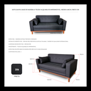 Ver imagem 4 de Sofá Gianni | Base de Madeira & Tecido Acquablock Impermeável | 2 Lugares | Medida 140cm | Preto 319