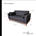 Ver imagem 6 de Sofá Gianni | Base de Madeira & Tecido Acquablock Impermeável | 2 Lugares | Medida 140cm | Preto 319