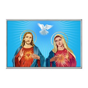 Quadro Decorativo 60x80cm Canvas Jesus Cristo e Virgem Maria Rlg001