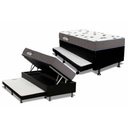 Ver imagem 1 de Cama Box Baú c/Auxiliar Solteiro: Colchão Espuma Ortobom D33 Light Saúde + Base CRC Courano Black