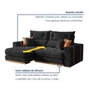 Ver imagem 5 de Sofa Retratil e Reclinavel Montreal 250cm 3 Lugares Kc Rei de Casa Veludo Preto