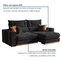 Ver mais imagens de Sofa Retratil e Reclinavel Montreal 250cm 3 Lugares Kc Rei de Casa Veludo Preto