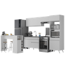 Ver imagem 2 de Armário de Cozinha com Bancada/mesa Gourmet Veneza Multimóveis Mp2174 Branco