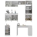 Ver imagem 4 de Armário de Cozinha com Bancada/mesa Gourmet Veneza Multimóveis Mp2174 Branco