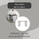 Ver imagem 7 de Escrivaninha Mesa Escritório 10 Gavetas com Estante 4 Nichos Branco/Nogal Artany