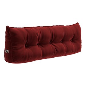 Almofada para Cabeceira Encosto Apoio Lombar Spot 90cm com Porta Celular Veludo - Desk Design