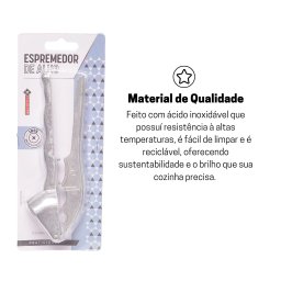 Espremedor Amassador de Alho em Inox 15,5cm - 3