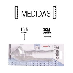 Espremedor Amassador de Alho em Inox 15,5cm - 4